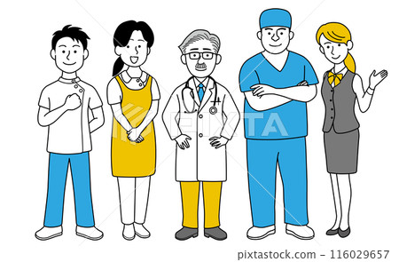 Medical staff group illustration Medical staff group illustration 116029657
