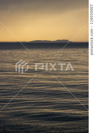 Calm sea and island Ereikousa, Greece Calm sea and island Ereikousa, Greece 116030007