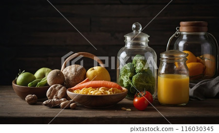 Keto diet and food items for it. Vegetables and fruits, diet burgers. 116030345