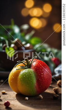 Keto diet and food items for it. Vegetables and fruits, diet burgers. 116030352
