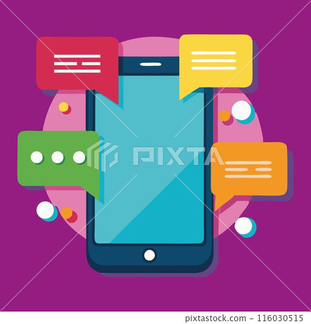 Awesome smartphone , chatting sms app template bubbles.  116030515