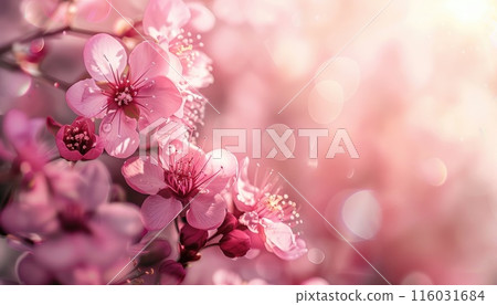 A close up of a pink flower with a blurry background by AI generated image 116031684