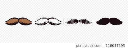 Hipster Mustache. Cartoon Face Party Decoration Set. Classic Mustache, Fathers Day Symbol. Italy Mustache Icon, Vector Illustration Hipster Mustache. Cartoon Face Party Decoration Set. Classic Mustache, Fathers Day Symbol. Italy Mustache Icon, Vector Illustration 116031695