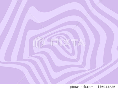 Distorted Groovy curved wave line hippie background. Retro style psychedelic pattern. 116033286