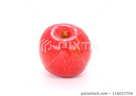 Bright red apple, San Fuji, whole, bright background 116033704