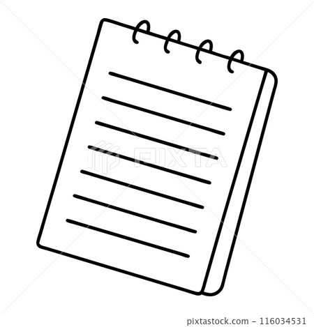 A spiral bound notebook with a white cover A spiral bound notebook with a white cover 116034531