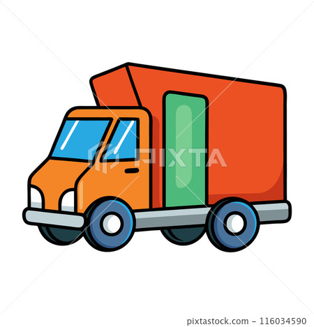 A cartoon truck with a green door A cartoon truck with a green door 116034590