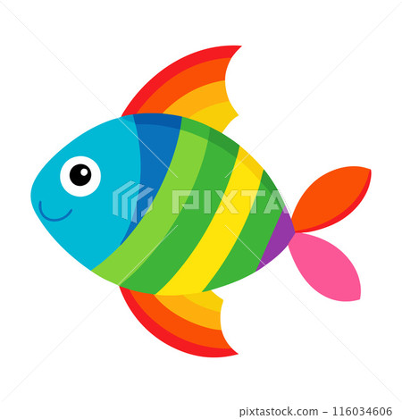 A colorful fish with a smile on its face A colorful fish with a smile on its face 116034606