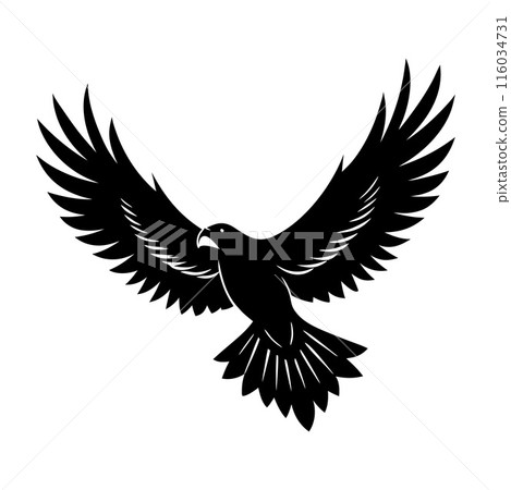 A black bird with its wings spread out A black bird with its wings spread out 116034731