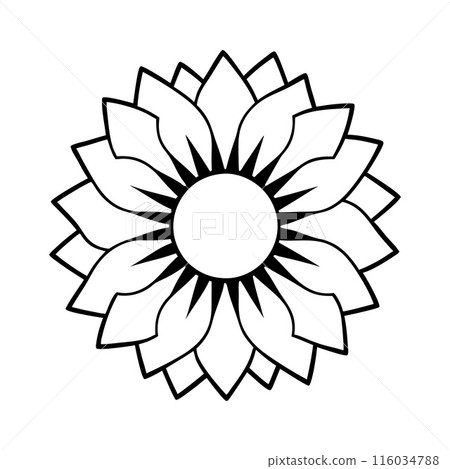 A flower with a sun in the center A flower with a sun in the center 116034788