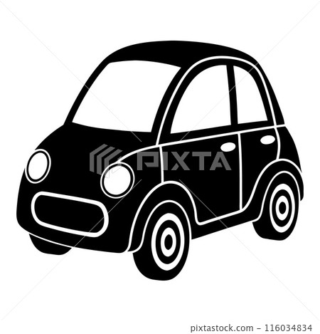 A black car with a white stripe on the side 116034834