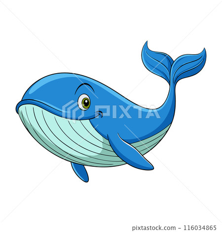 A cartoon whale with a big smile on its face 116034865