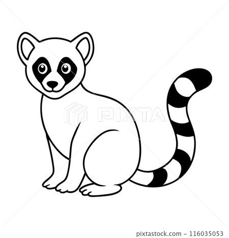 A cute black and white striped animal with a white face and black ears A cute black and white striped animal with a white face and black ears 116035053