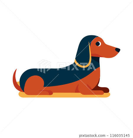 A cartoon dog is laying on a bed 116035145