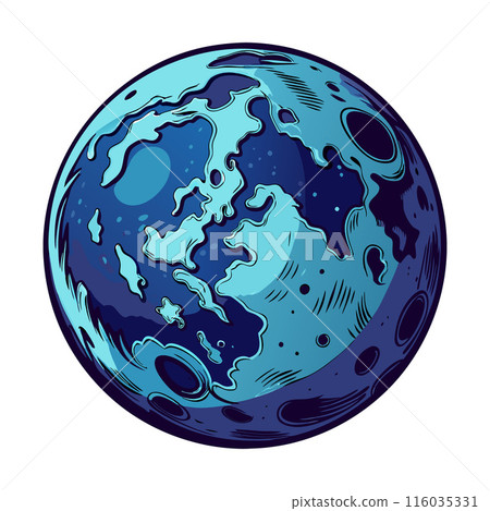 A blue planet with a blue moon 116035331