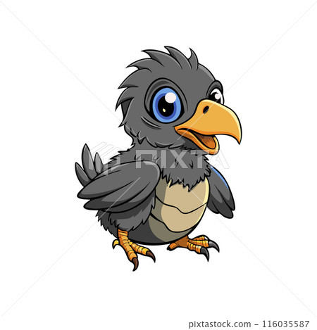 A cartoon bird with a big beak and a cute face A cartoon bird with a big beak and a cute face 116035587