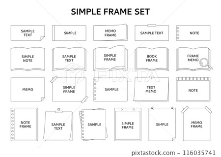 記事本框扁線線條簡約書籍文具設計裝飾簡約 116035741