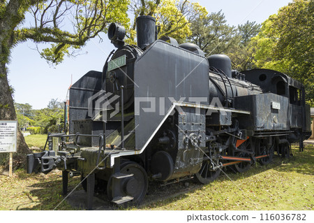 A steam locomotive (SL) on display at Reikyu Park [Shimabara City, Nagasaki Prefecture] 116036782