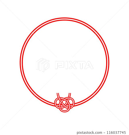 Red round Mizuhiki frame_Awaji knot (bottom)_single item 116037745