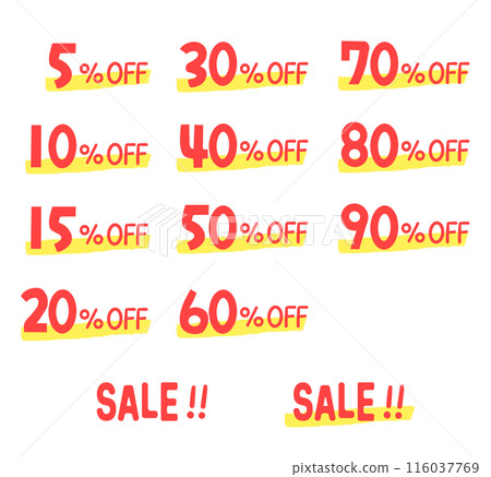 Eye-catching promotional pop-up with sale price reduction letters Eye-catching promotional pop-up with sale price reduction letters 116037769