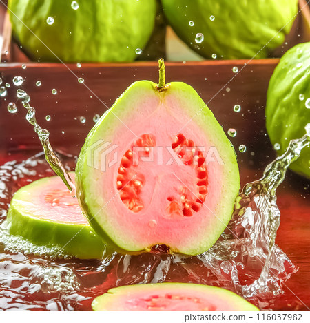 CG素材 切番石榴圖像素材 CG素材 切番石榴圖像素材 116037982