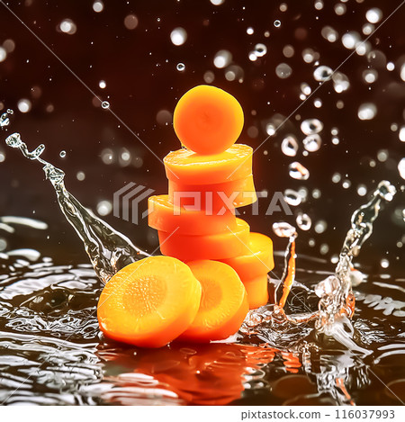 CG material: Image of cut carrots 116037993