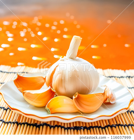 CG material: Image of cut garlic 116037999