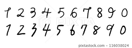 Handwritten digits - Stock Illustration [116038024] - PIXTA