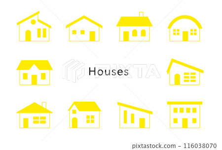房子各種黃色的房子 房子各種黃色的房子 116038070