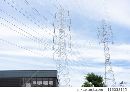 A store located under a high-voltage power line tower (high-voltage power line base) A store located under a high-voltage power line tower (high-voltage power line base) 116038135