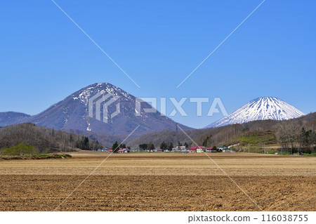 Spectacular view of Futago Yotei in Hokkaido 116038755