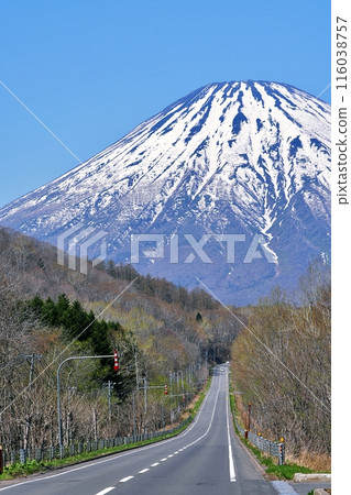 從喜茂別町相川展望台停車場看到的羊蹄山 從喜茂別町相川展望台停車場看到的羊蹄山 116038757