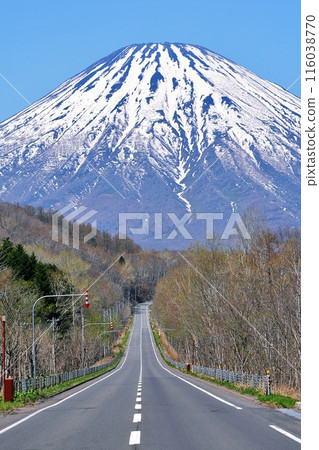 Mount Yotei as seen from Aikawa Viewpoint Parking in Kimobetsu Town 116038770
