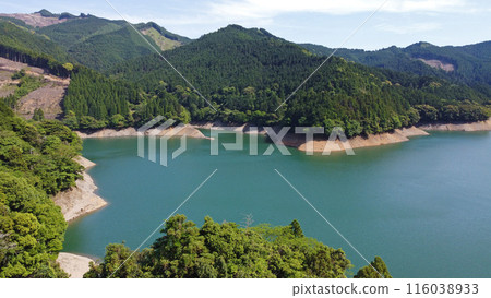 Drone aerial photography of Oishiwara River (Kamiakizuki Lake) 116038933