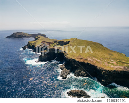 aerial shot of the Eastern tip of Madiera, an island in Atlantic, Portugal 116039391