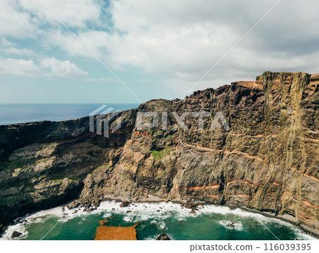 aerial shot of the Eastern tip of Madiera, an island in Atlantic, Portugal 116039395