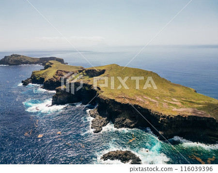 aerial shot of the Eastern tip of Madiera, an island in Atlantic, Portugal 116039396