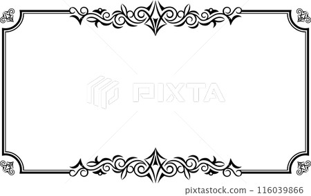 Classic, elegant and gorgeous decorative frame, monochrome black 116039866