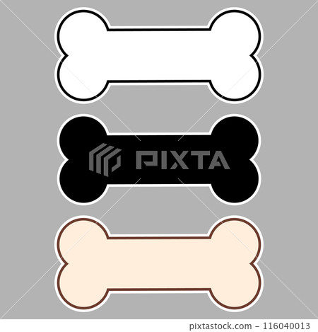 Bone stickers. Vector template. Isolated illustration and clipart.  116040013