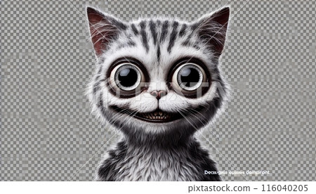 Illustration of a cat with a creepy smile Illustration of a cat with a creepy smile 116040205