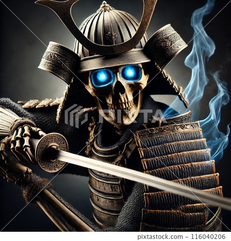 Armored skull holding a sword 116040206