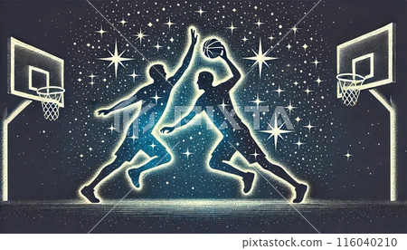 平靜氣氛籃球剪影 116040210