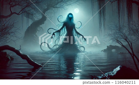 黑夜中沼澤中出現的怪物 116040211