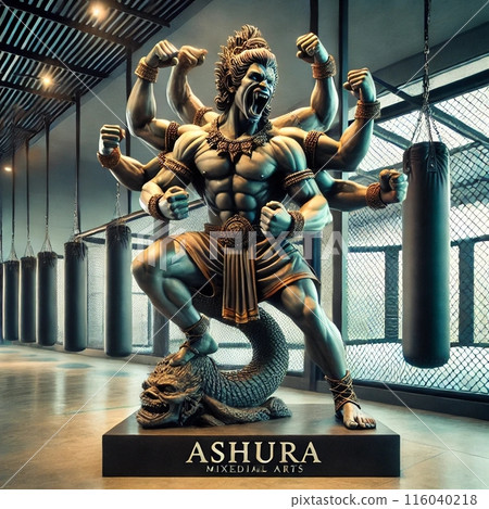神態堅強的阿修羅雕像 116040218