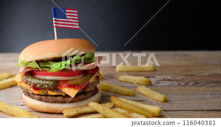 Thick and juicy burger Thick and juicy burger 116040381