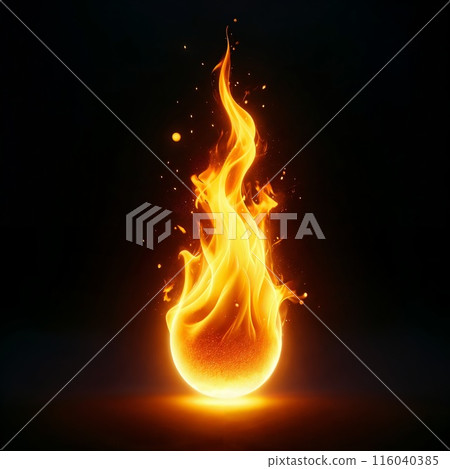 Blazing Fire on Black Background Blazing Fire on Black Background 116040385