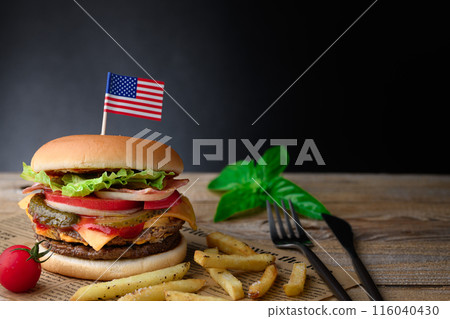 Thick and juicy burger Thick and juicy burger 116040430