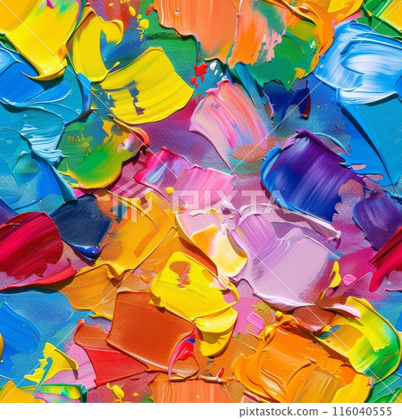 Dynamic swirls of color unfold on the canvas with abandon 116040555