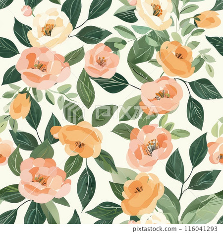 Leaves and Blooms Unite in Organic Harmony 116041293