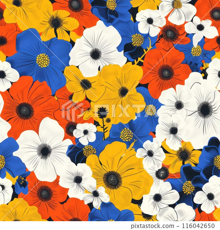 White Background Sets Off Vibrant Florals 116042650